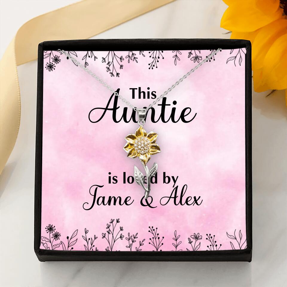 This Auntie Mom Granny is Loved By Kids Personalized Necklace