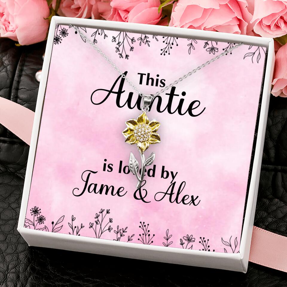 This Auntie Mom Granny is Loved By Kids Personalized Necklace
