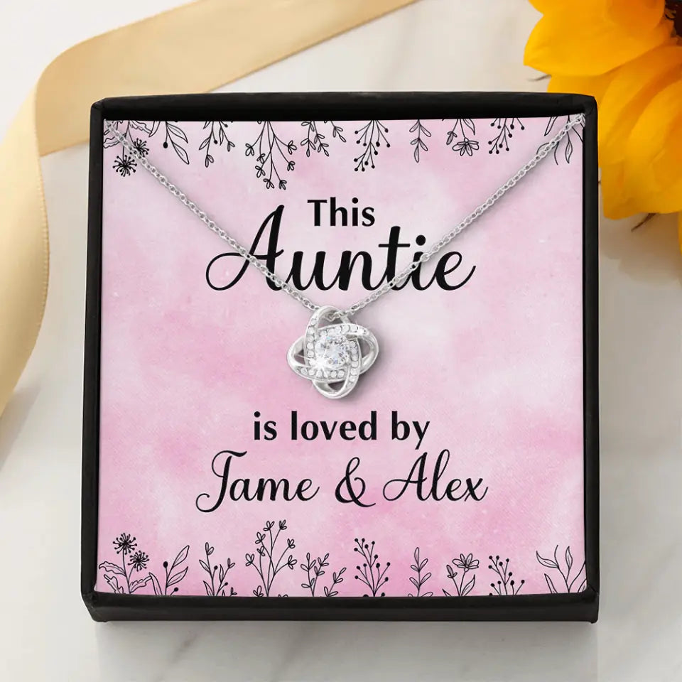 This Auntie Mom Granny is Loved By Kids Personalized Necklace