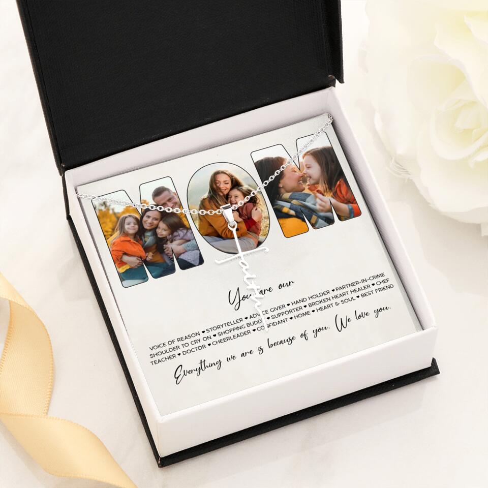 You Are Voice of Reason Storyteller Hand Holder Partner in Crime Personalized Necklace