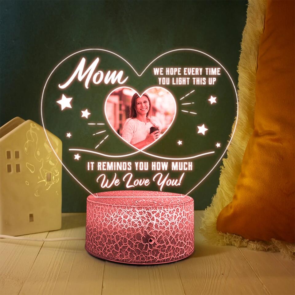 We Hope Everytime You Light This Up It Reminds You We Love You - Personalized LED Light - Gift For Mom