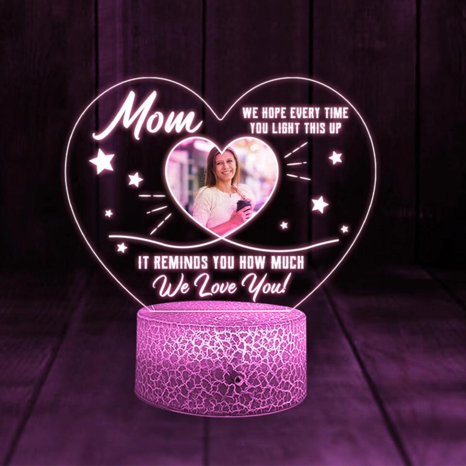 We Hope Everytime You Light This Up It Reminds You We Love You - Personalized LED Light - Gift For Mom