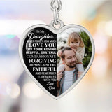 Never Forget How Much I Love You - Personalized Heart Pendant Keychain Necklace - Best Gift For Daughter Children - 302IHPNPJE231