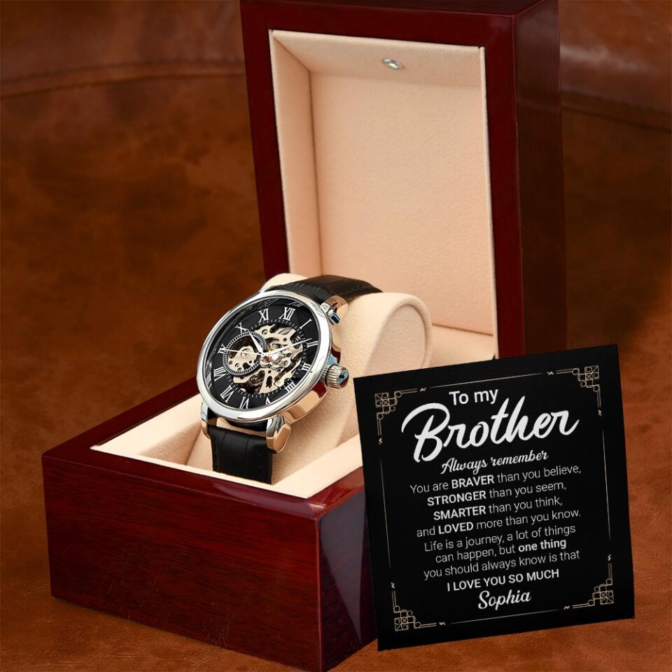 Always Remember You Are Braver Than You Believe - Personalized Watch - Gift For Brother