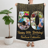 Happy 50th Birthday - Personalized Blanket - Happy Birthday Gifts for Dad Mom Grandparents - 209IHPTHBL245