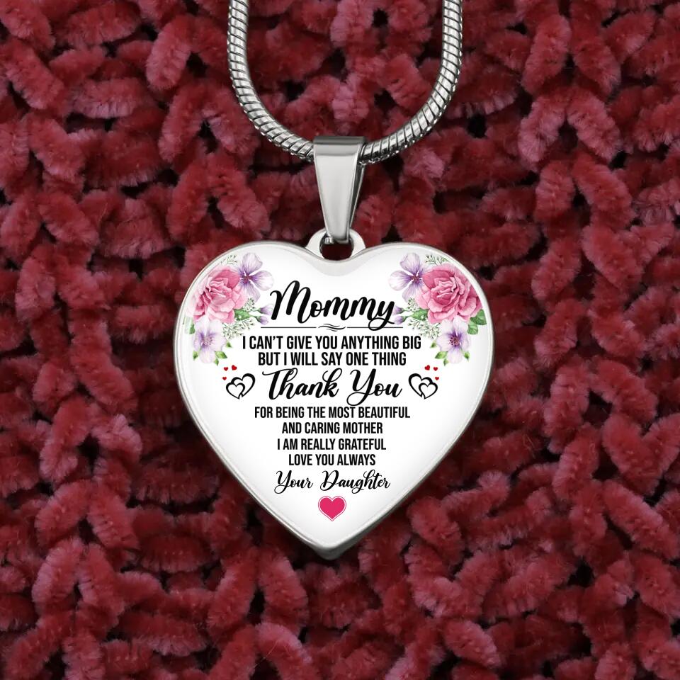 Thank You For Being The Most Beautiful And Caring Mother Personalized Necklace