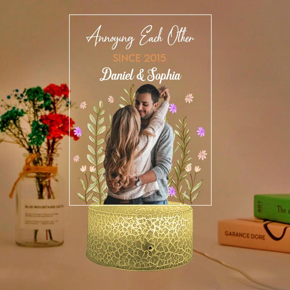 Annoying Each Other Since Personalized 3D LED Light Anniversary Gifts For Couple