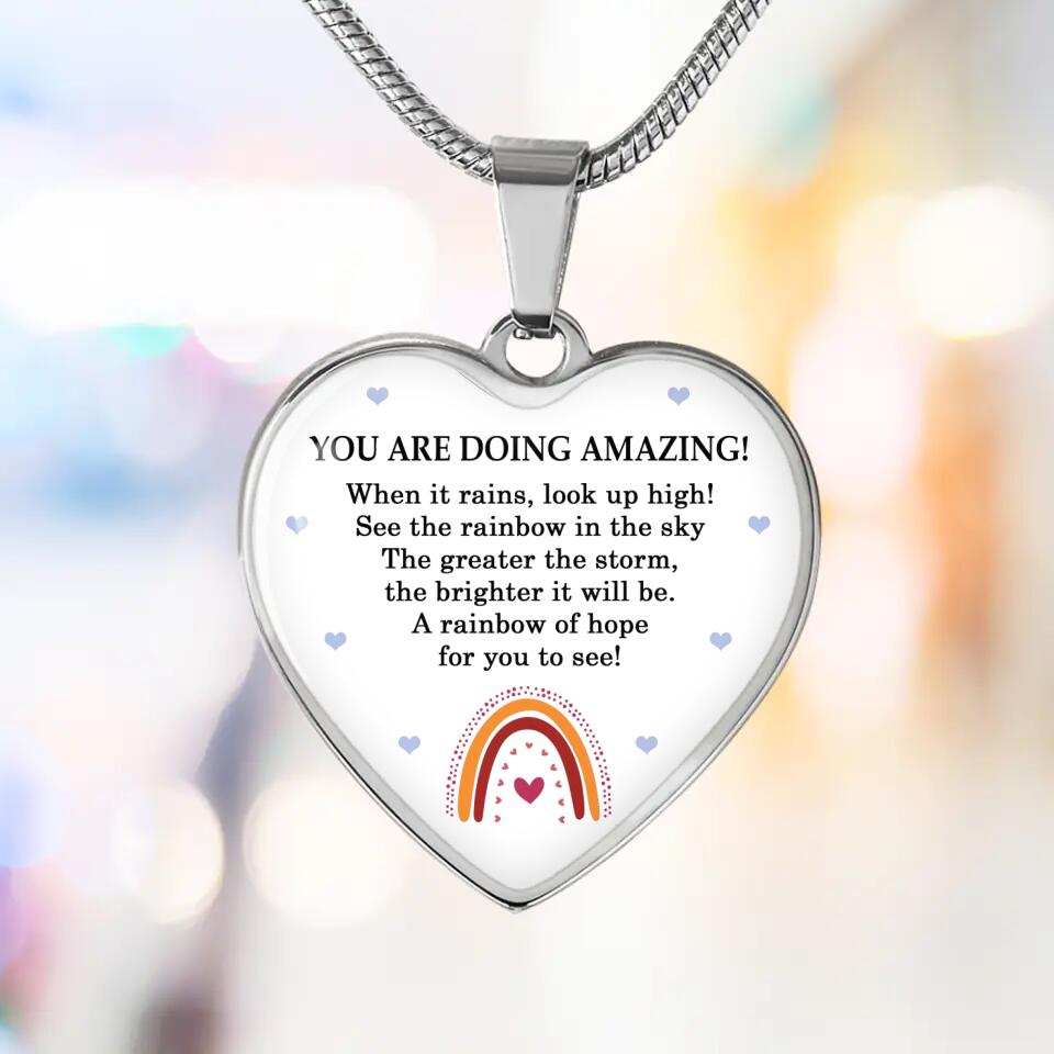 You Are Doing Amazing Heart Pendant