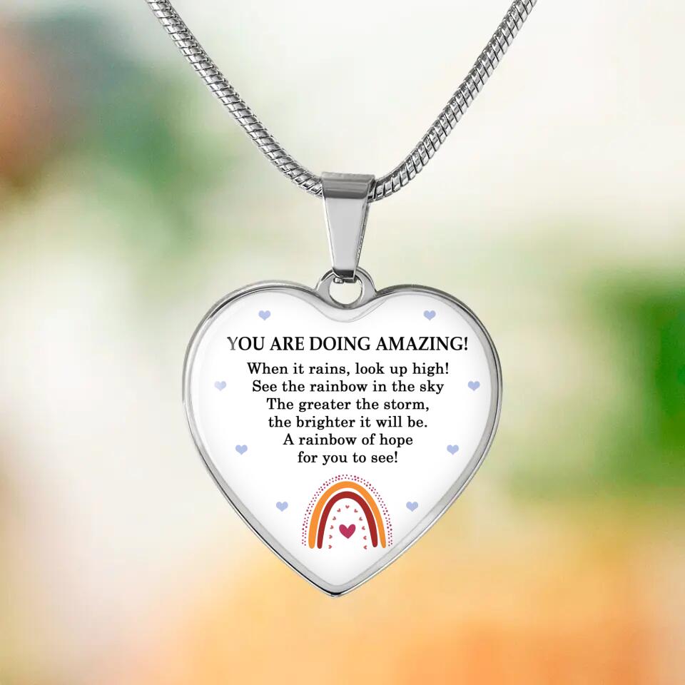 You Are Doing Amazing Heart Pendant