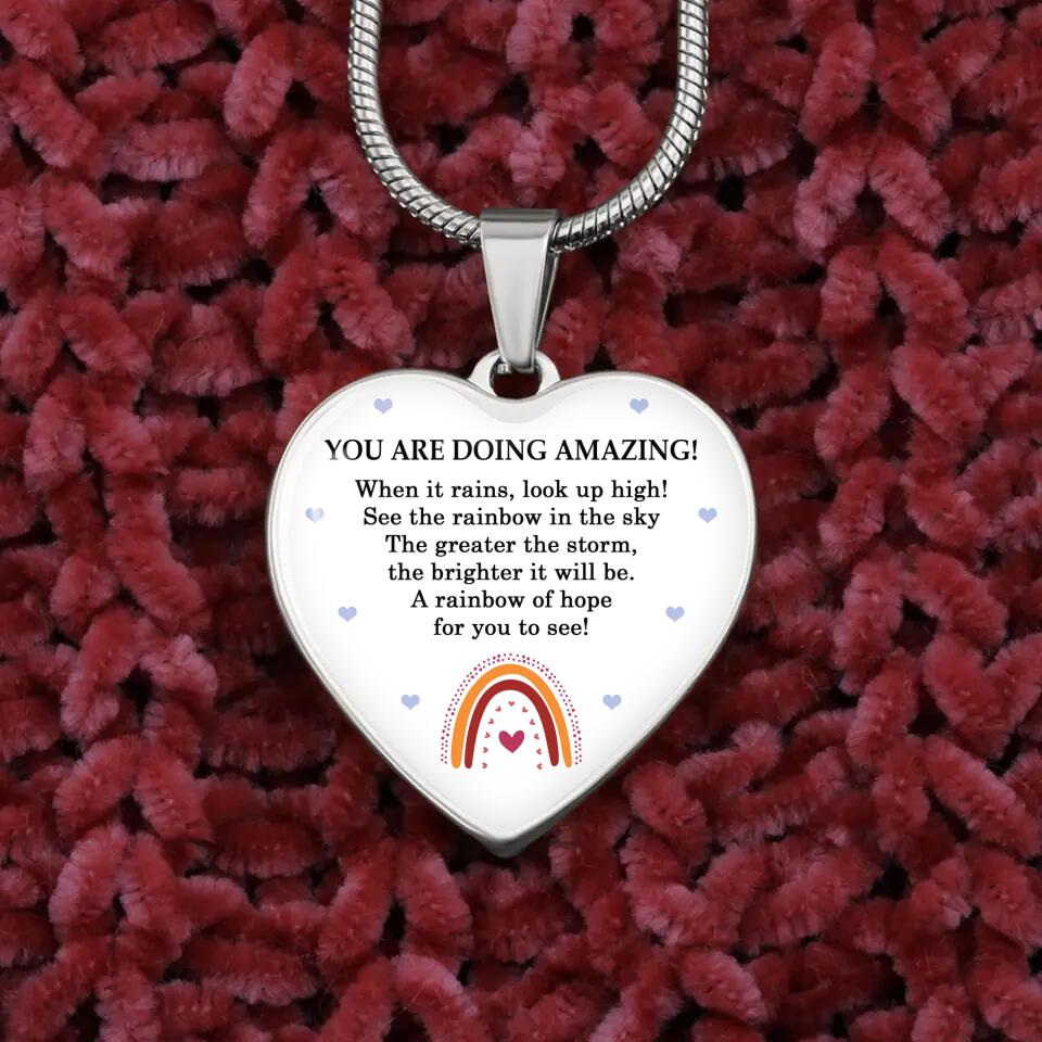 You Are Doing Amazing Heart Pendant