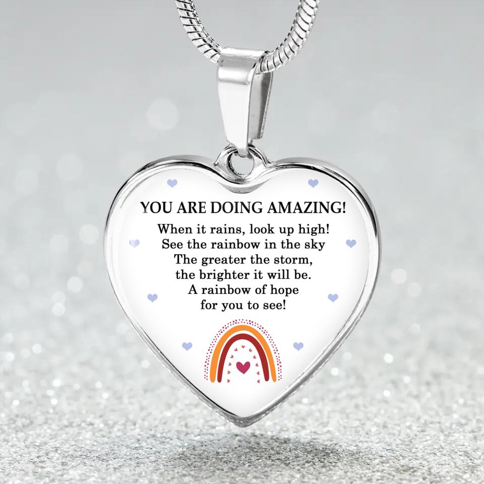 You Are Doing Amazing Heart Pendant