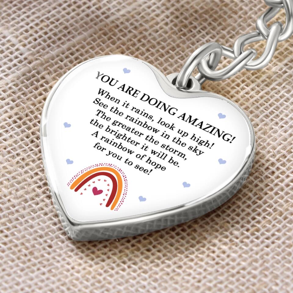 You Are Doing Amazing Heart Pendant