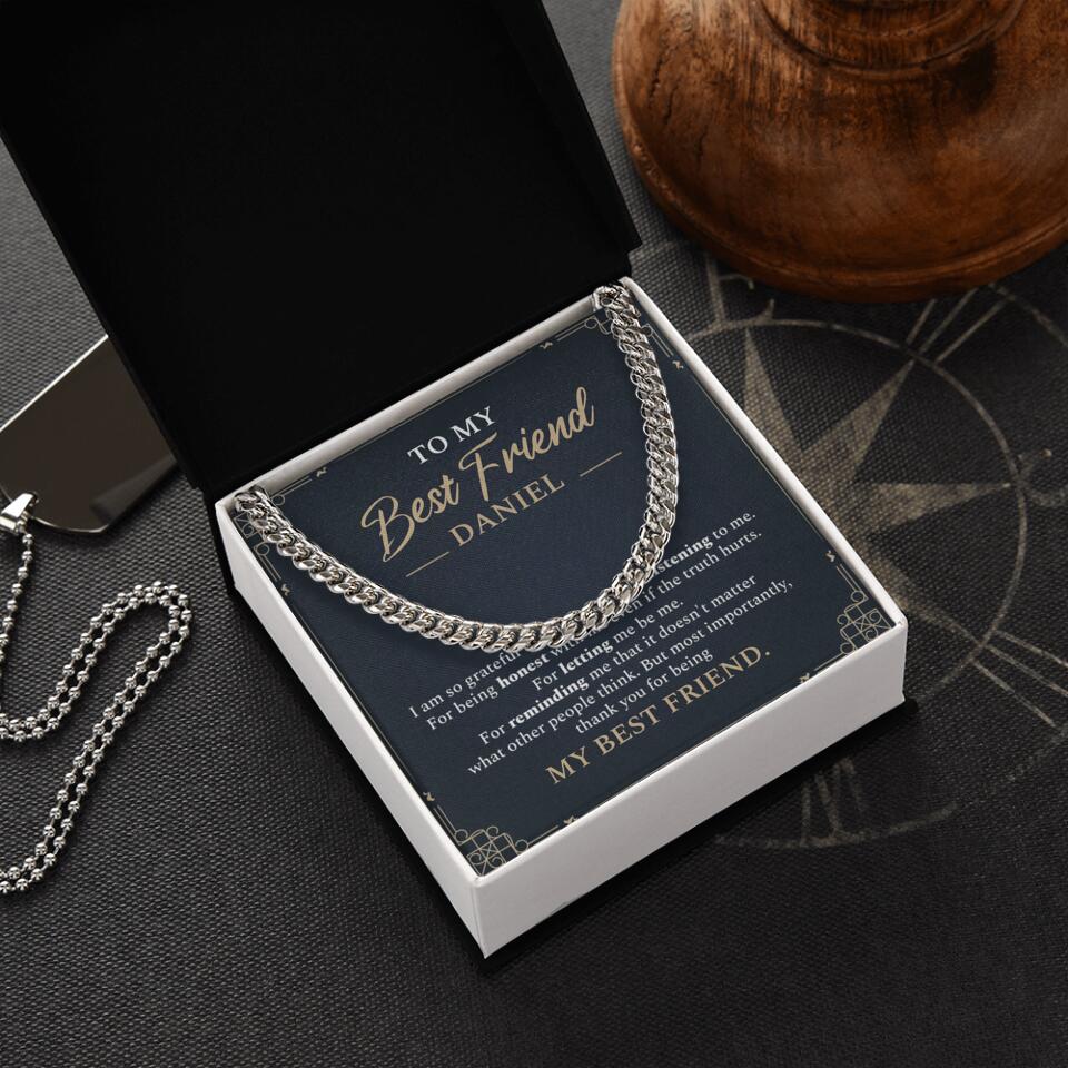 Thank You Quotes To Best Friend Custom Cuban Link Chain Birthday Gift For Him