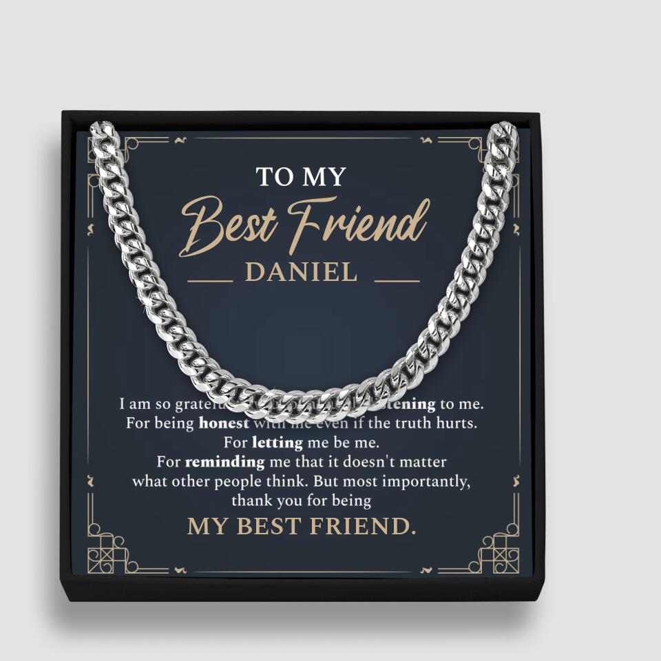 Thank You Quotes To Best Friend Custom Cuban Link Chain Birthday Gift For Him