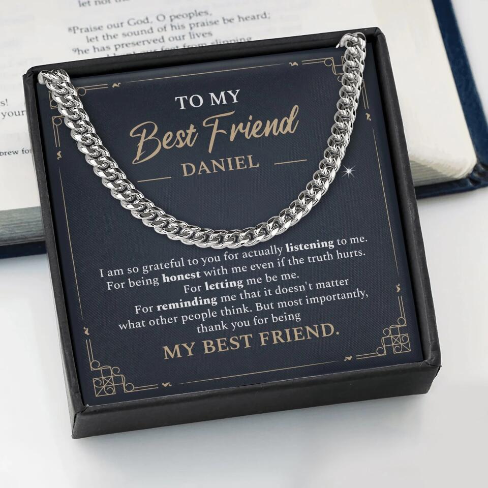 Thank You Quotes To Best Friend Custom Cuban Link Chain Birthday Gift For Him