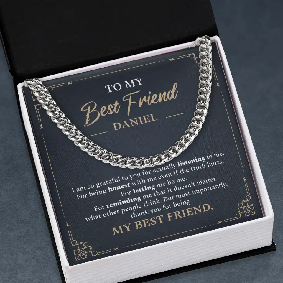 Thank You Quotes To Best Friend Custom Cuban Link Chain Birthday Gift For Him