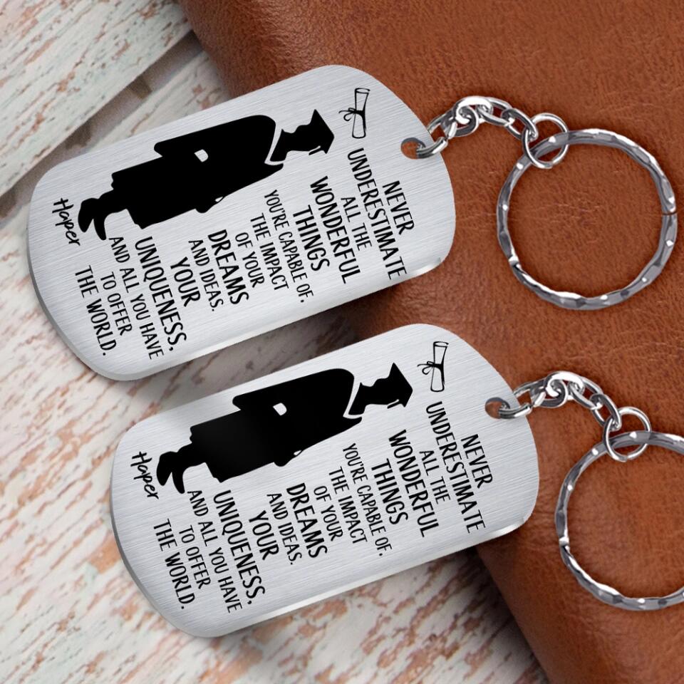 Never Underestimate All The Wonderful Things Stanless Steel Keychain