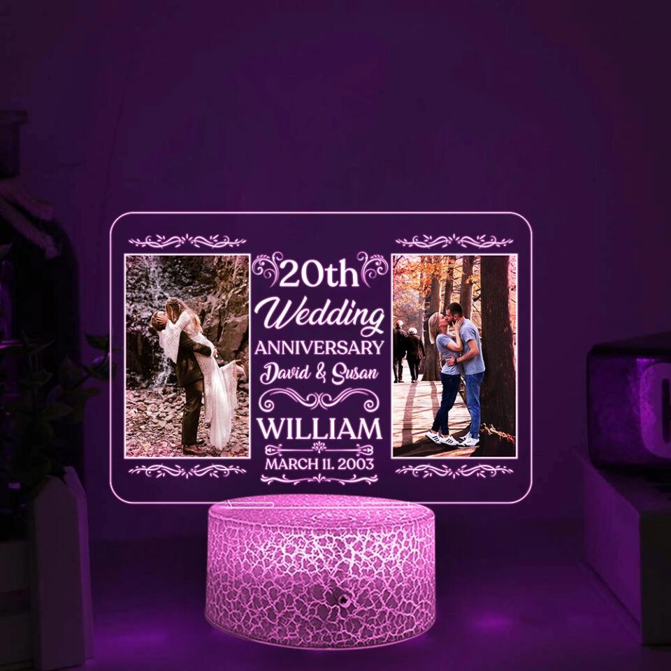 Personalized Wedding Anniversary 3D LED Light