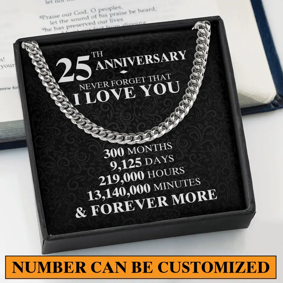 Milestone Anniversary Never Forget That I Love You - Personalized Cuban Chain