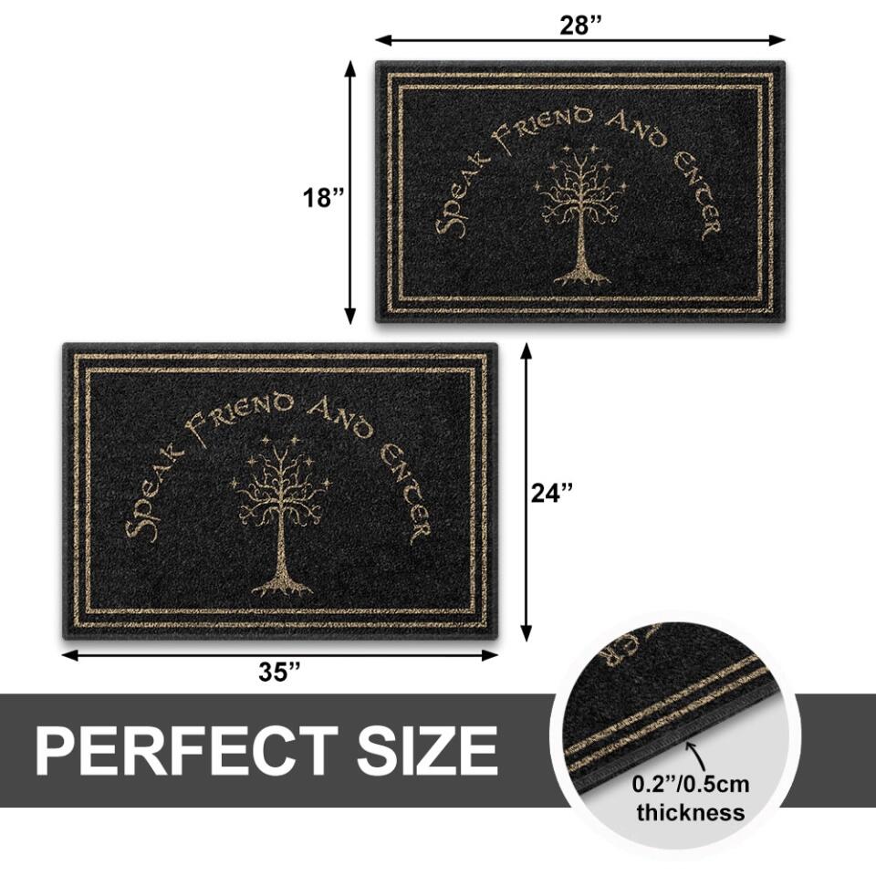 Funny Doormat - Speak Friend and Enter - Movie Door Mats - Funny Gift for Friends - Front Door Decor