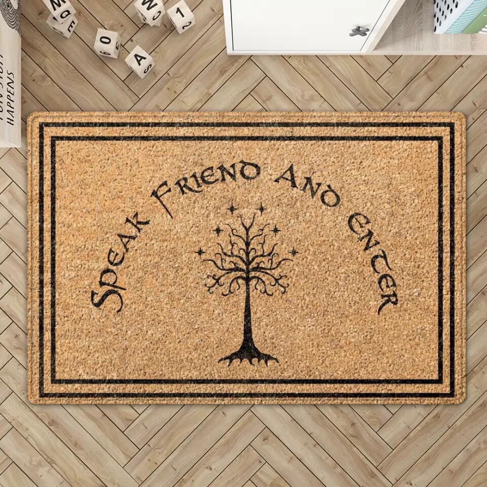 Funny Doormat - Speak Friend and Enter - Movie Door Mats - Funny Gift for Friends - Front Door Decor