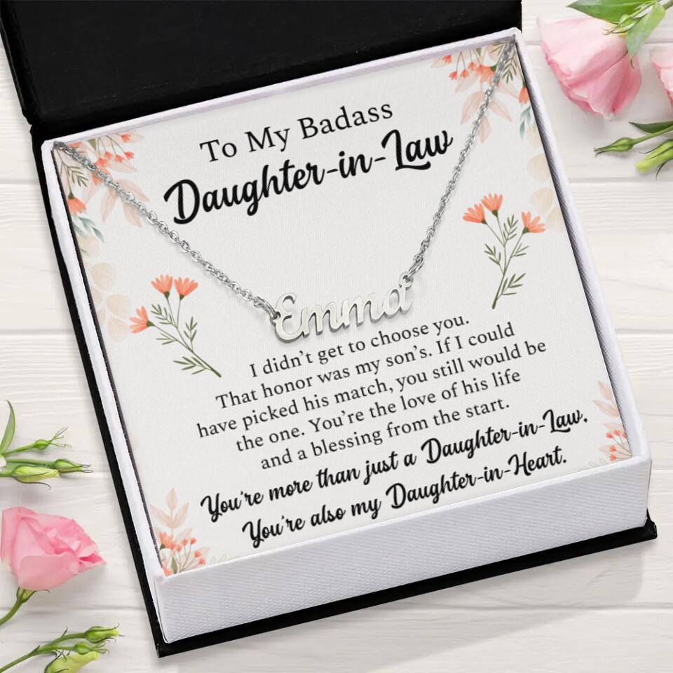 You&#39;re More Than Just A Daughter In Law - Personalized Name Necklace