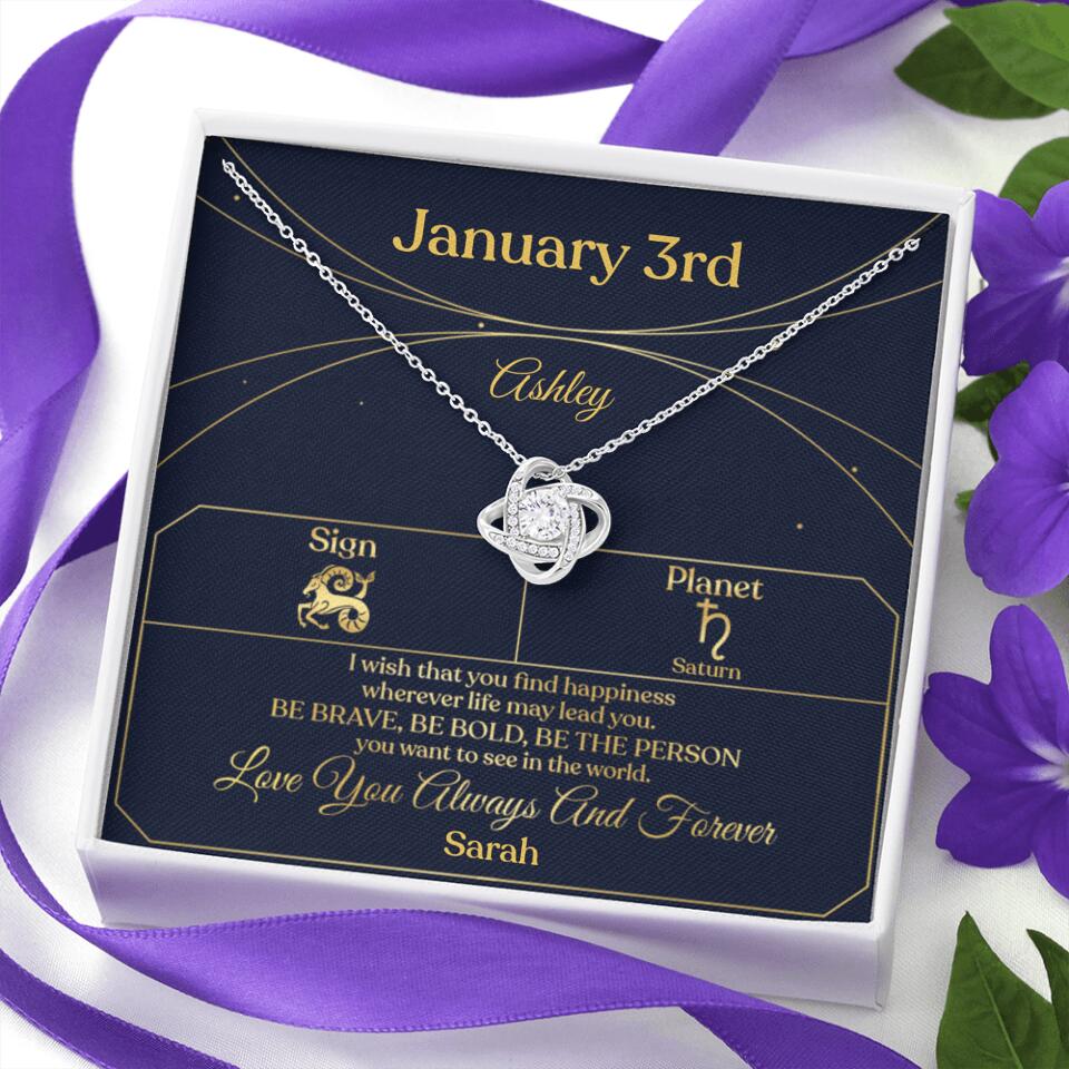 I Wish That You Find Happiness Personalized Zodiac Sign Jewelry
