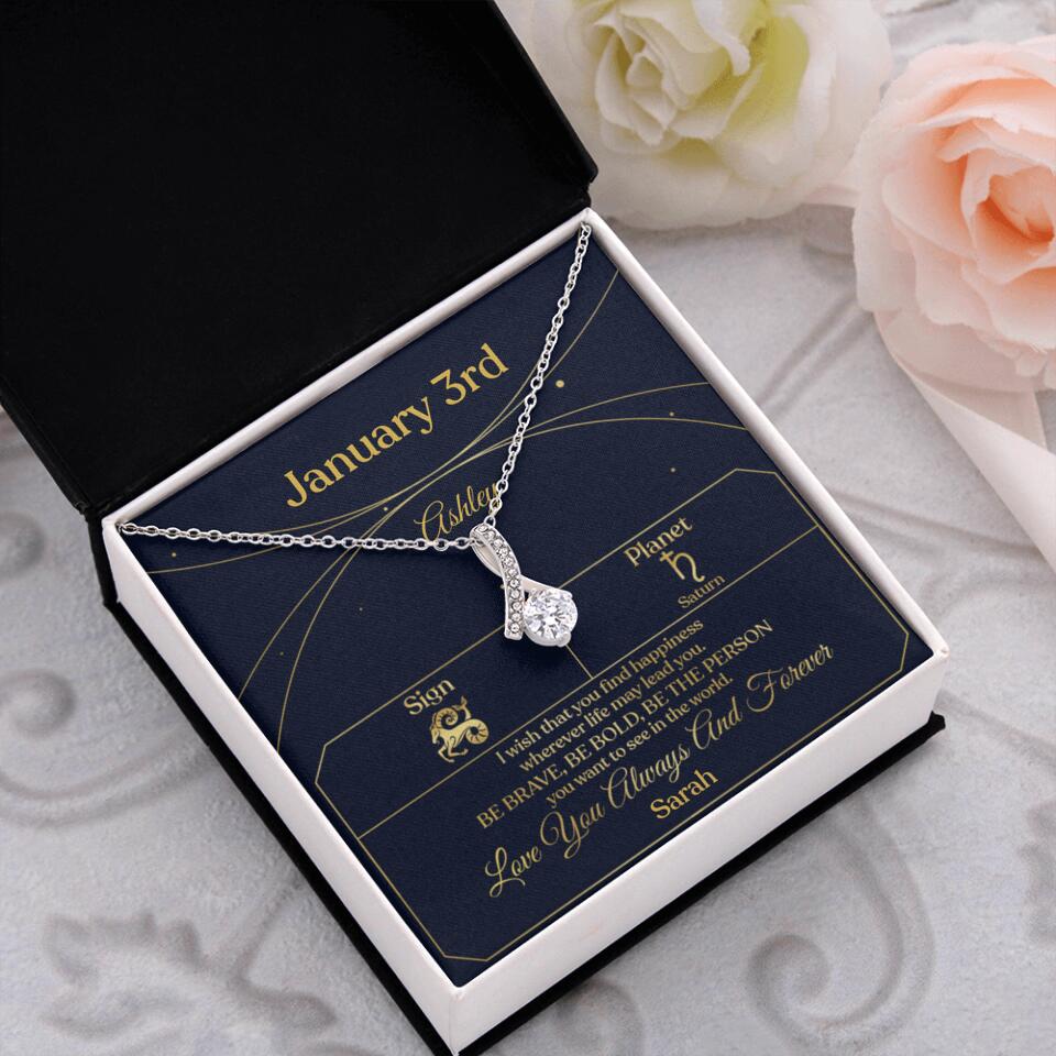 I Wish That You Find Happiness Personalized Zodiac Sign Jewelry