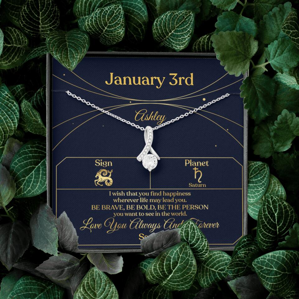 I Wish That You Find Happiness Personalized Zodiac Sign Jewelry