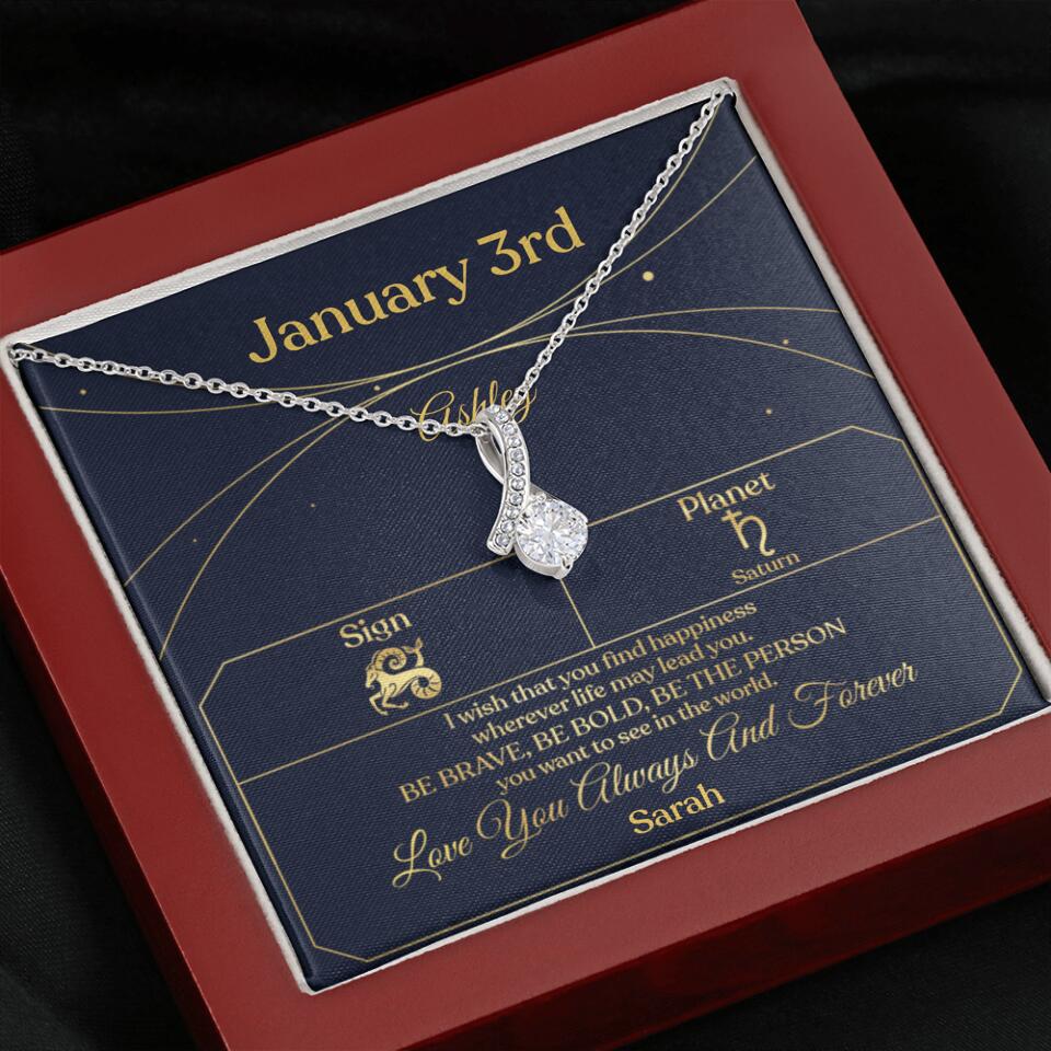 I Wish That You Find Happiness Personalized Zodiac Sign Jewelry