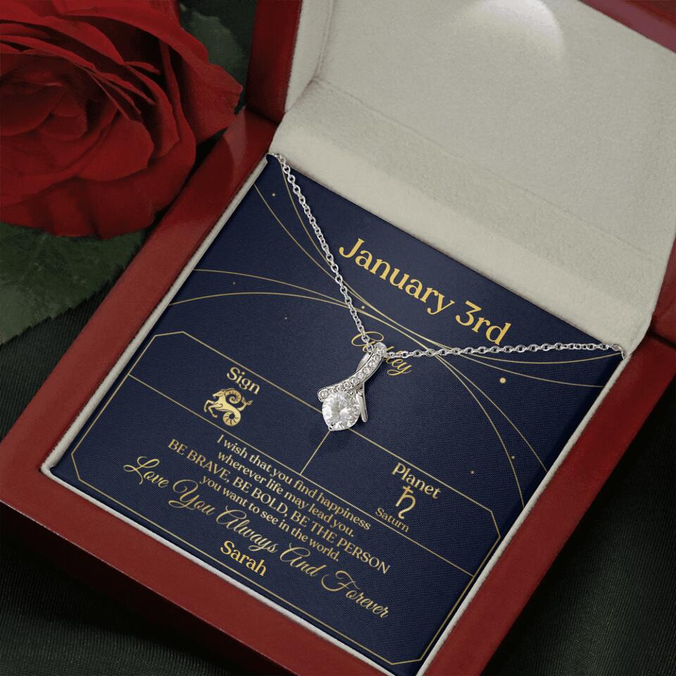 I Wish That You Find Happiness Personalized Zodiac Sign Jewelry