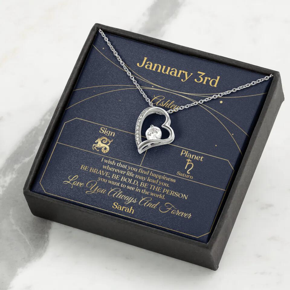 I Wish That You Find Happiness Personalized Zodiac Sign Jewelry