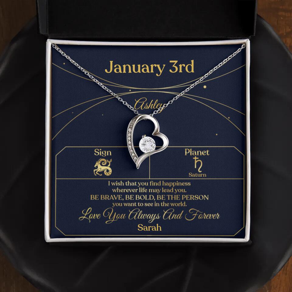 I Wish That You Find Happiness Personalized Zodiac Sign Jewelry