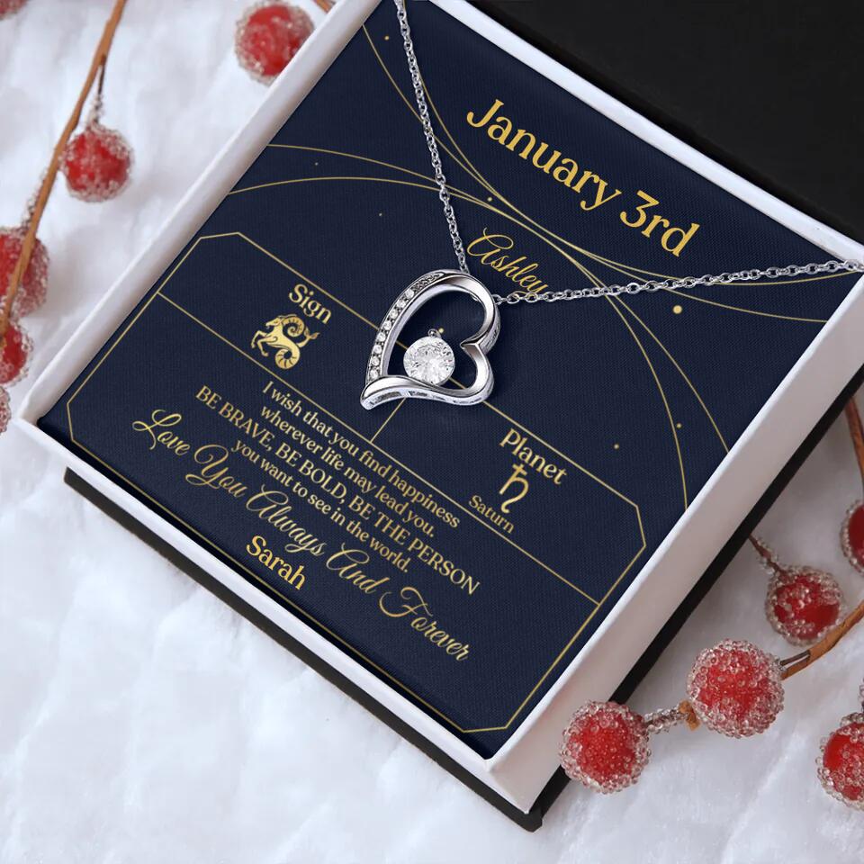 I Wish That You Find Happiness Personalized Zodiac Sign Jewelry