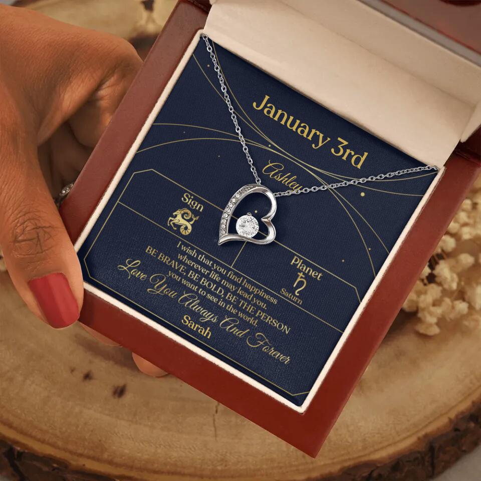 I Wish That You Find Happiness Personalized Zodiac Sign Jewelry