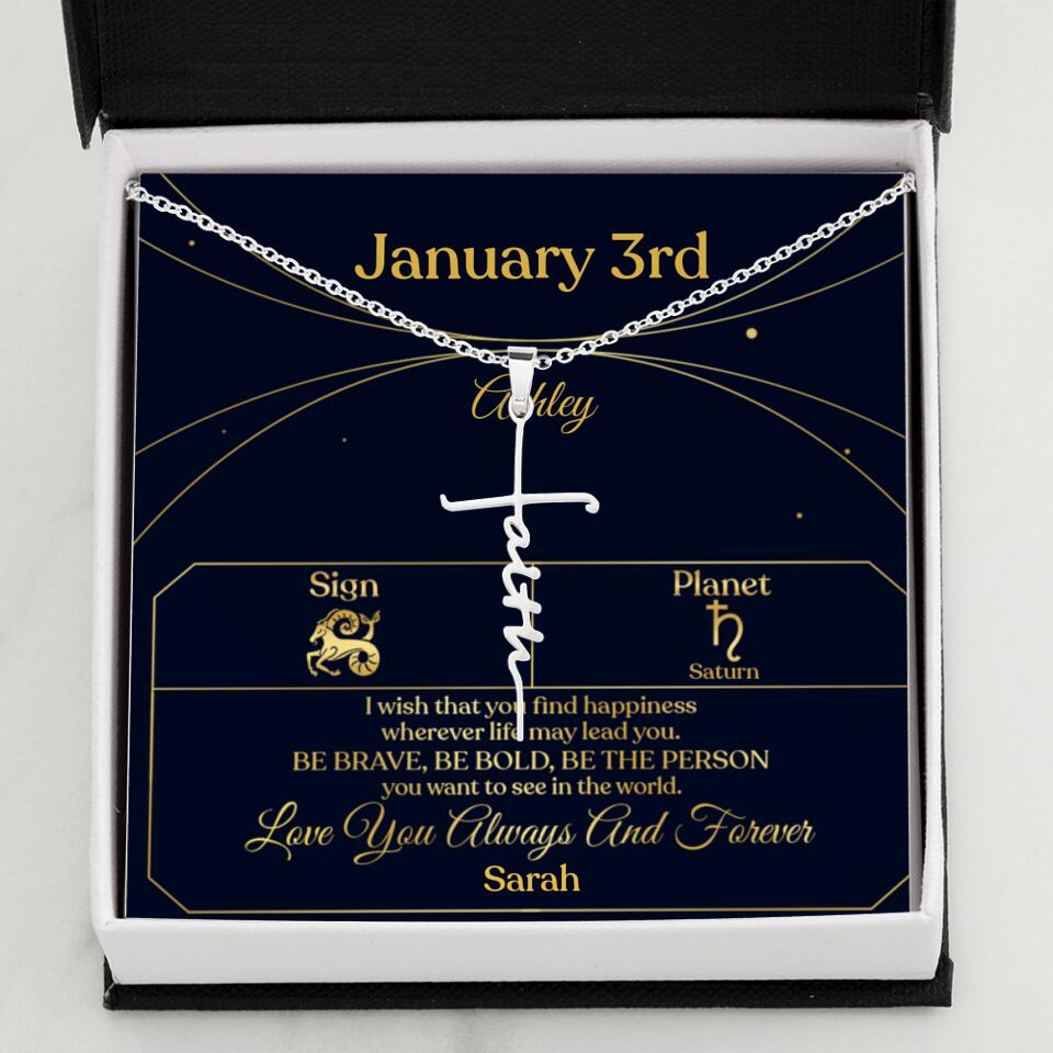 I Wish That You Find Happiness Personalized Zodiac Sign Jewelry