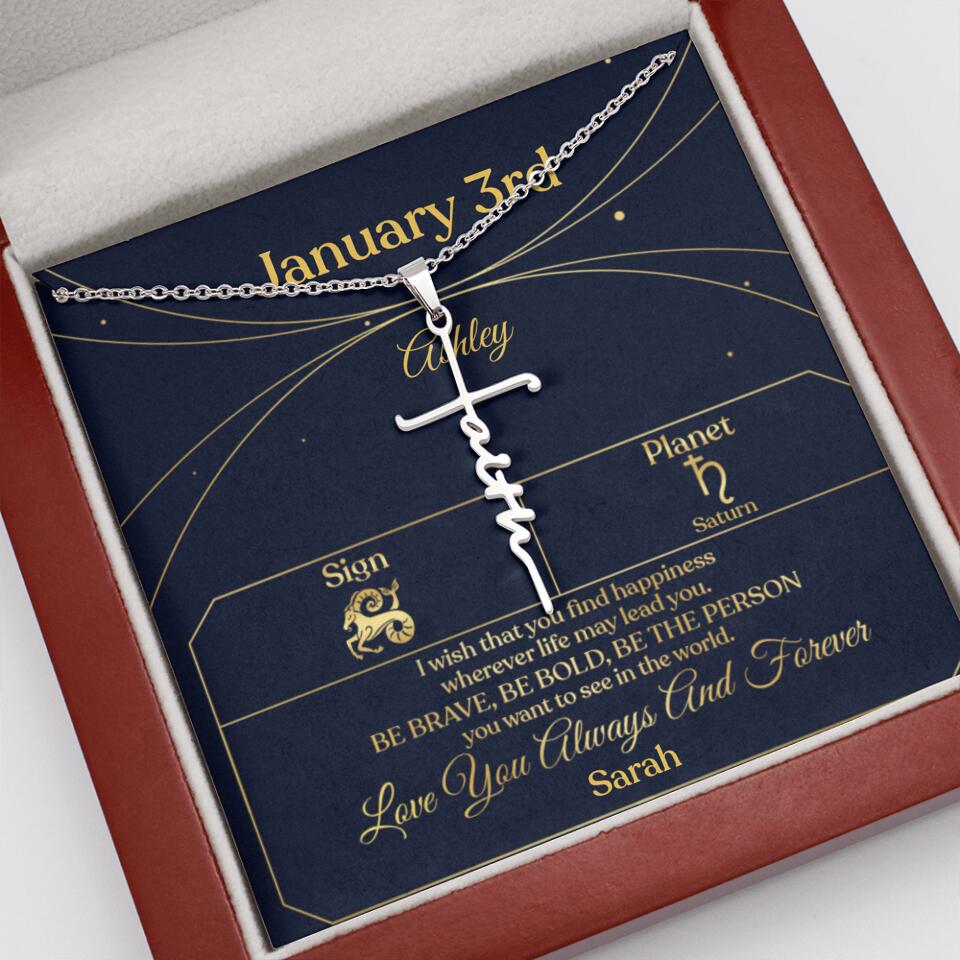 I Wish That You Find Happiness Personalized Zodiac Sign Jewelry