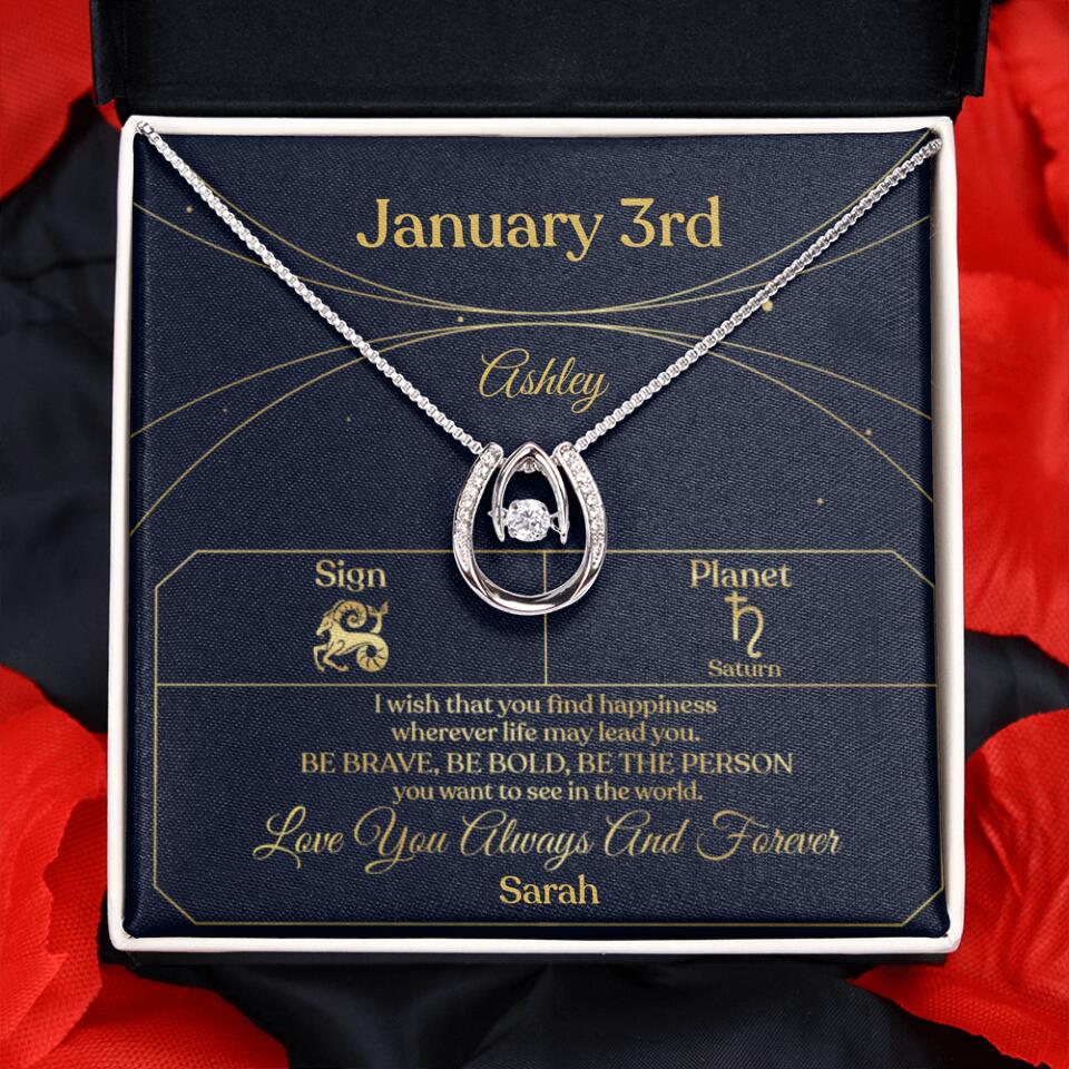 I Wish That You Find Happiness Personalized Zodiac Sign Jewelry