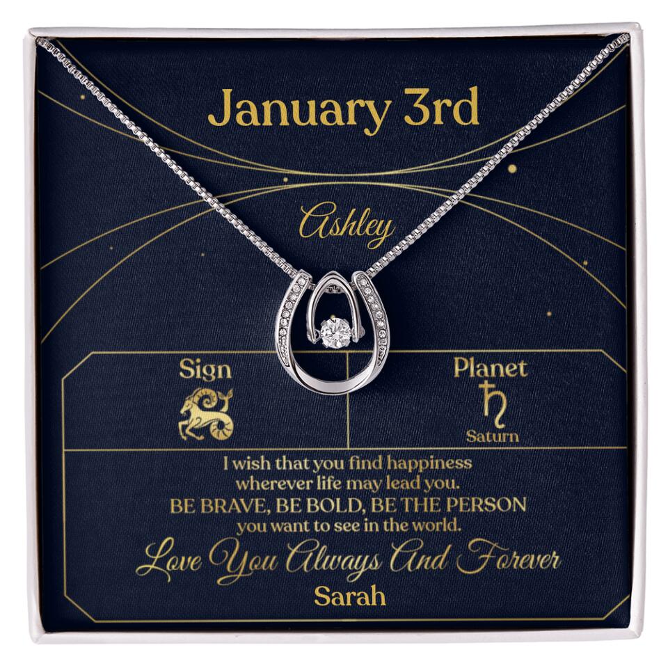 I Wish That You Find Happiness Personalized Zodiac Sign Jewelry