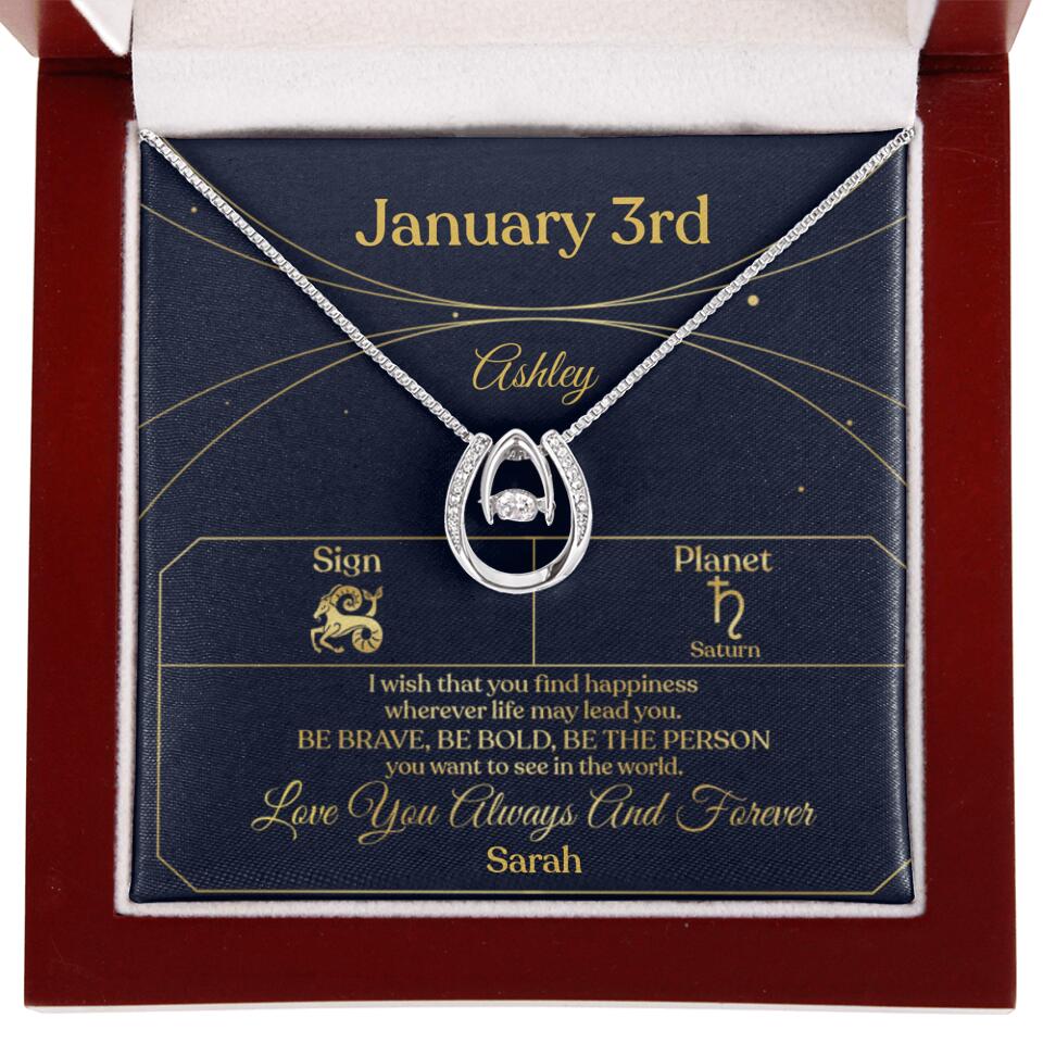 I Wish That You Find Happiness Personalized Zodiac Sign Jewelry