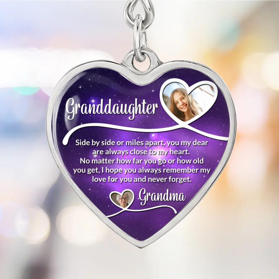Message From Grandma To Granddaughter Galaxy Style Custom Necklace Keychain Birthday Gift