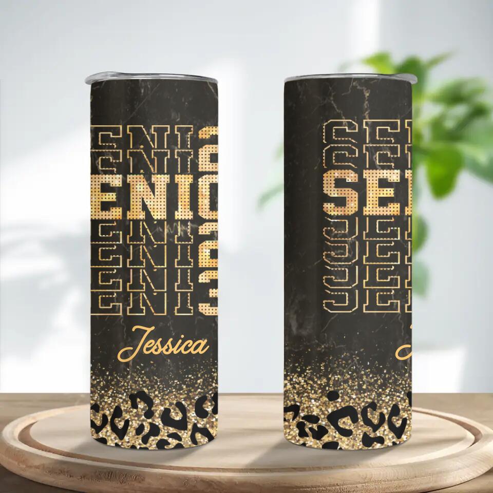Senior Leopard Pattern Custom Tumbler Graduation Gift For Friends