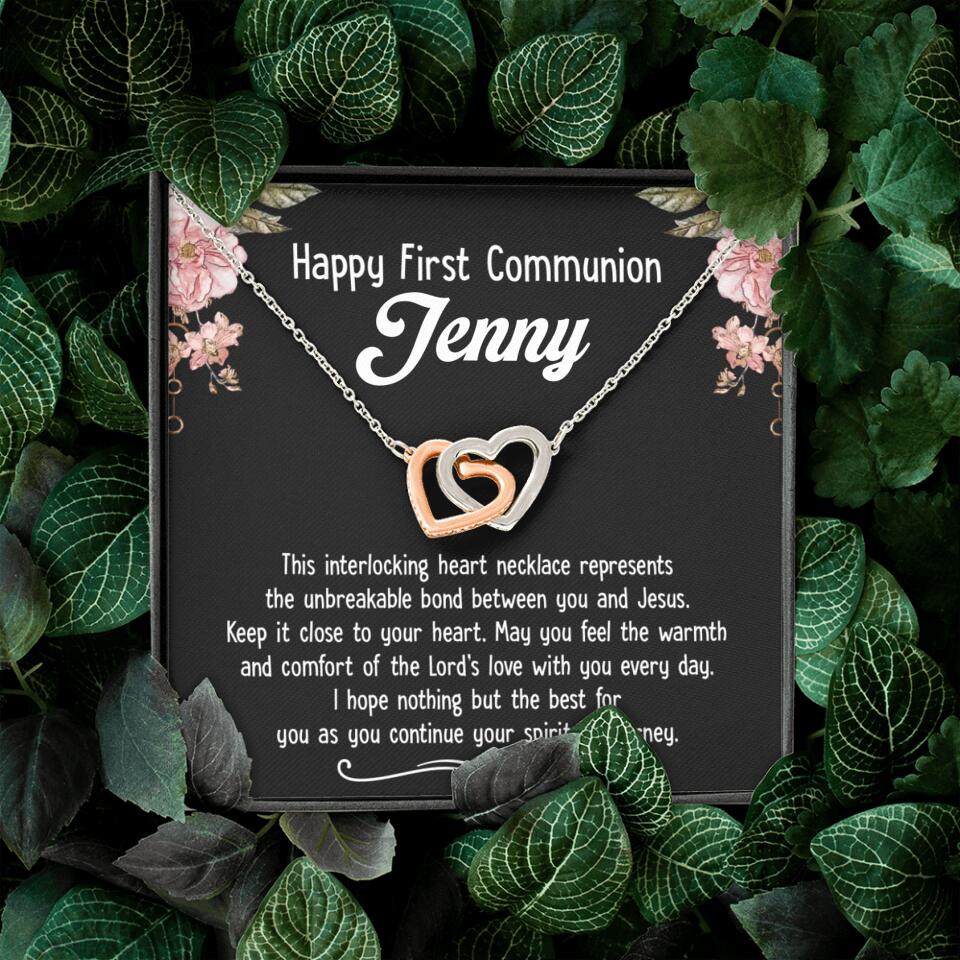 Happy First Communion Personalized Necklace Gift For Daughter