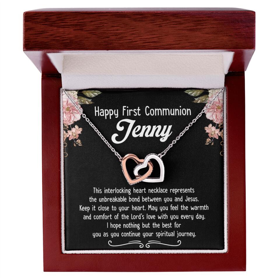 Happy First Communion Personalized Necklace Gift For Daughter