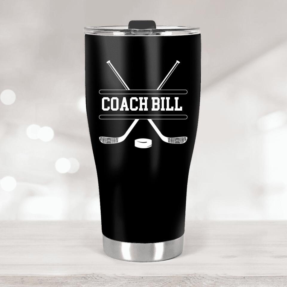 Hockey Stick - Hockey Coach - Personalized 20oz Tumbler - Appreciation Gifts for Coaches