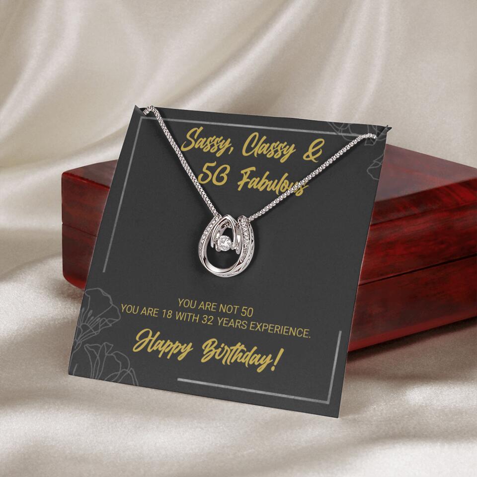 Sassy Classy 50 And Fabulous - Personalized Necklace Multiple Choice - Gift For Her On Birthdays