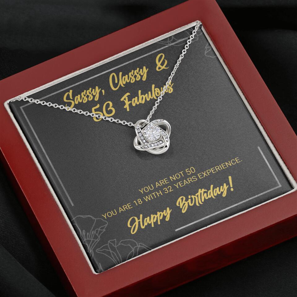 Sassy Classy 50 And Fabulous - Personalized Necklace Multiple Choice - Gift For Her On Birthdays