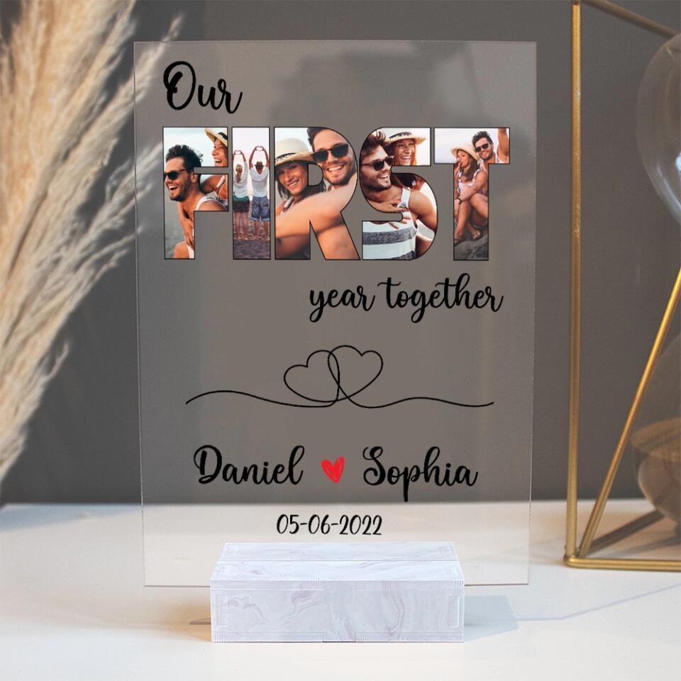 Our First Month/Year Together - Personalized Acrylic Plaque