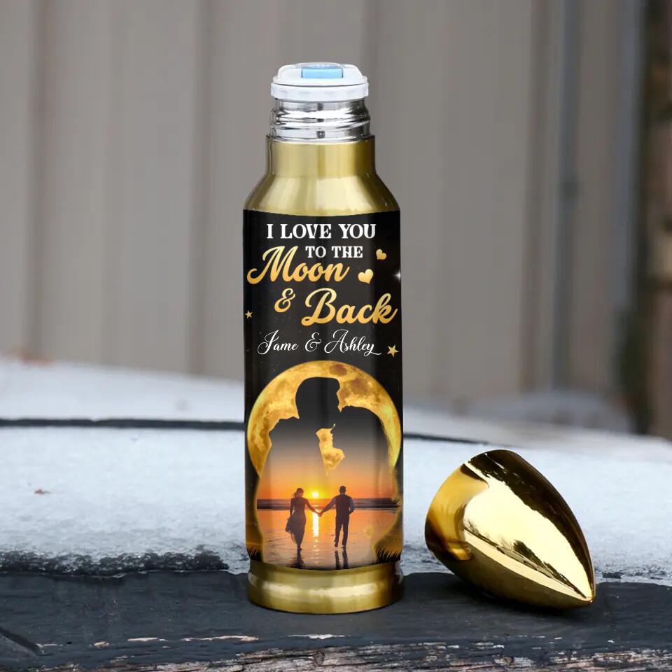 To My Wife I Love You to The Moon and Back, Custom Bullet Tumbler, Anniversary Gift for Her