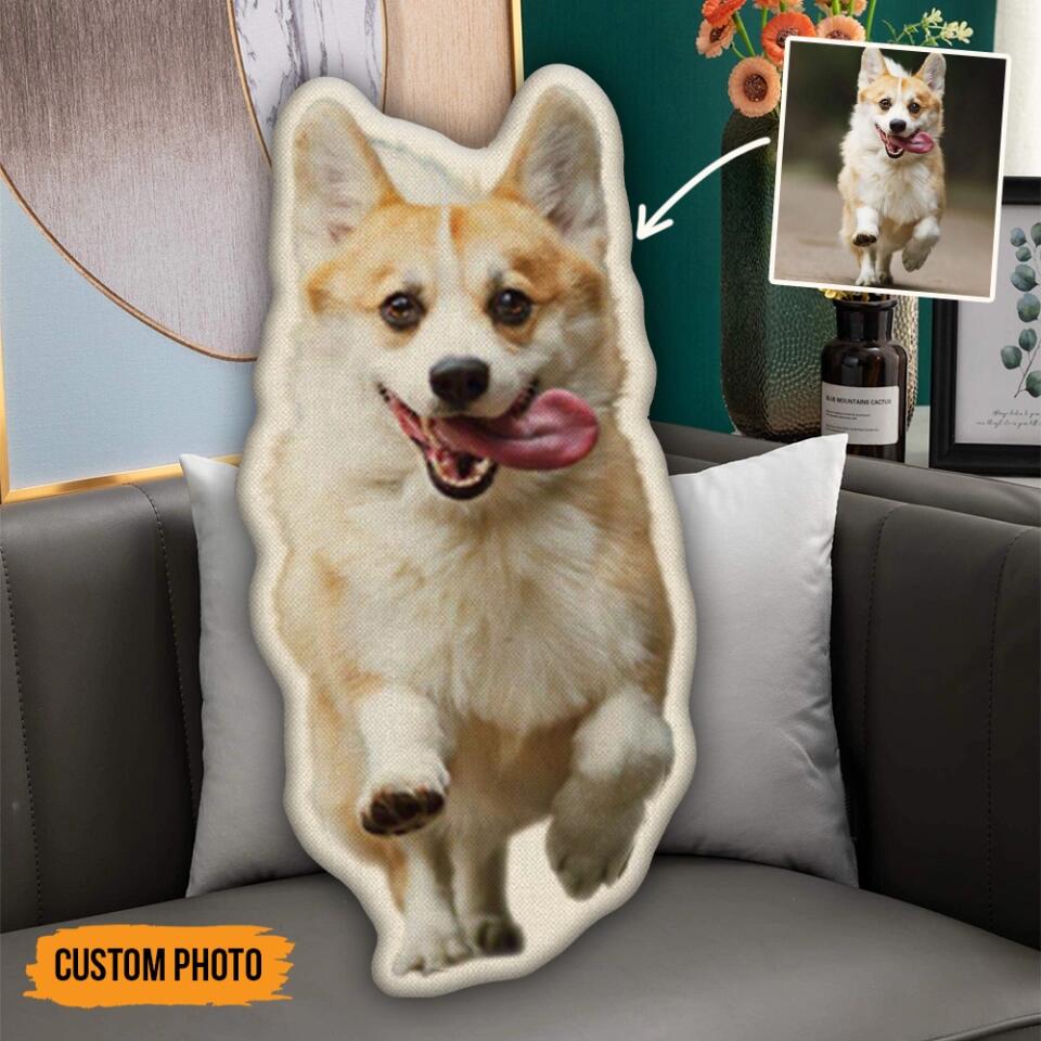 Custom Dog/Cat Face - Personalized Photo Pillow - Gift For Pet Lover